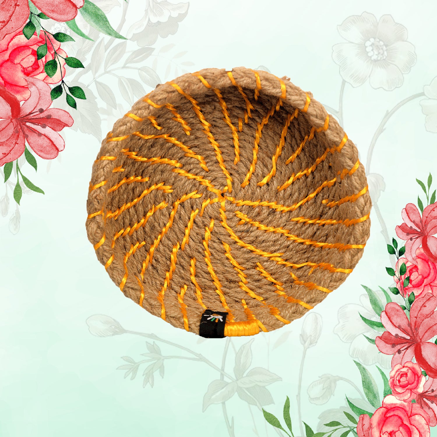 Happy Cultures 'Mustard' Jute Braided Basket