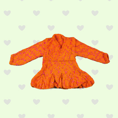 Orange Spotted Woollen Frock - Happy Cultures