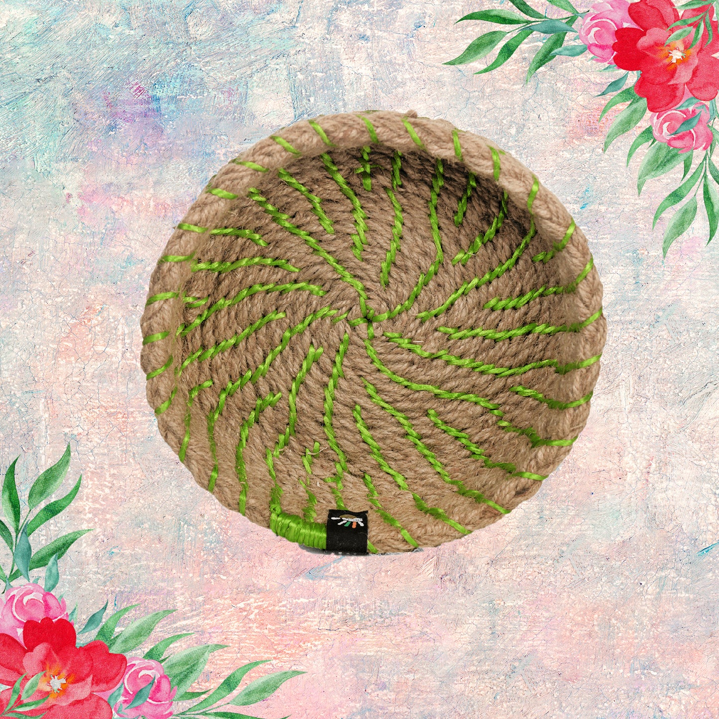 Happy Cultures 'Green' Jute Braided Basket