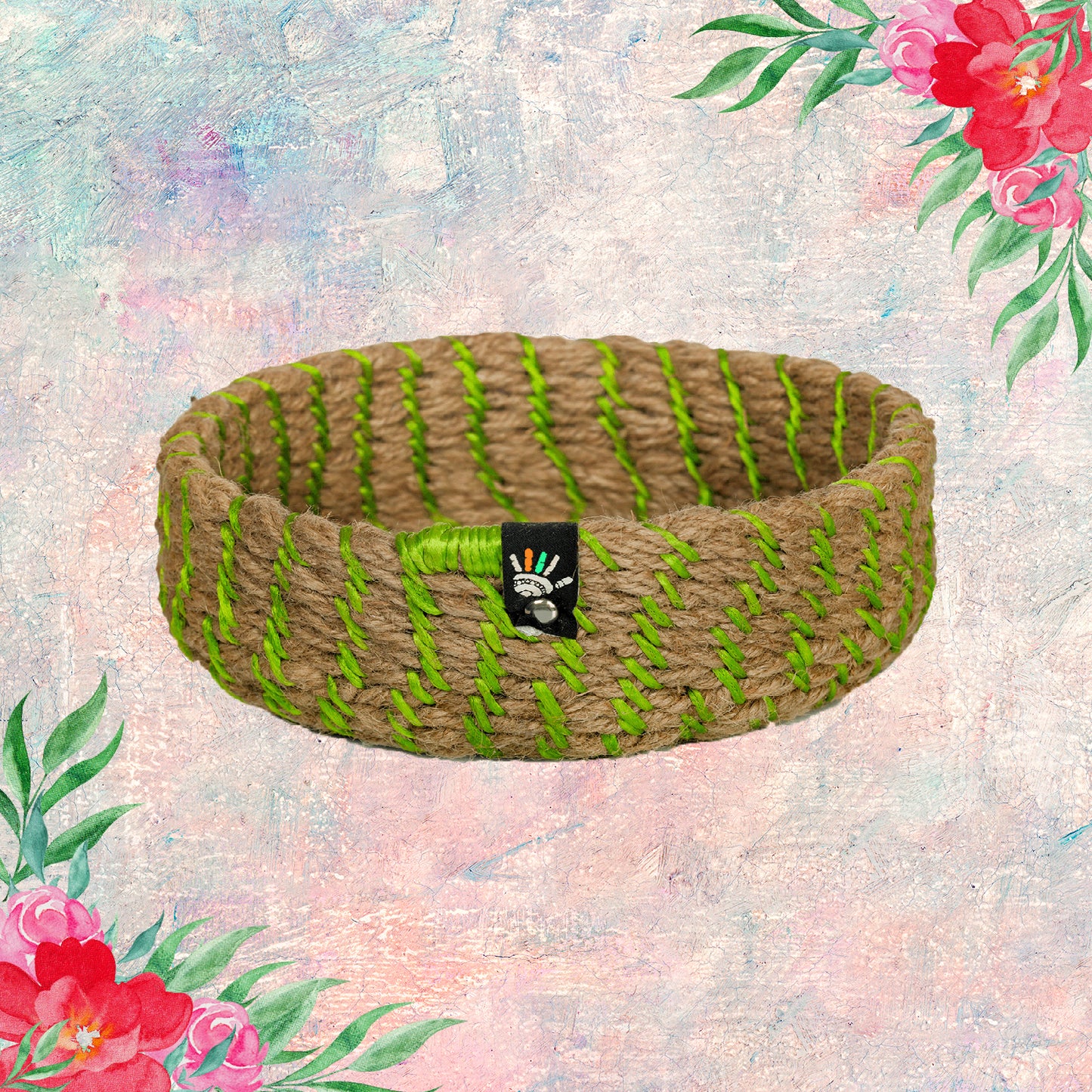 Happy Cultures 'Green' Jute Braided Basket