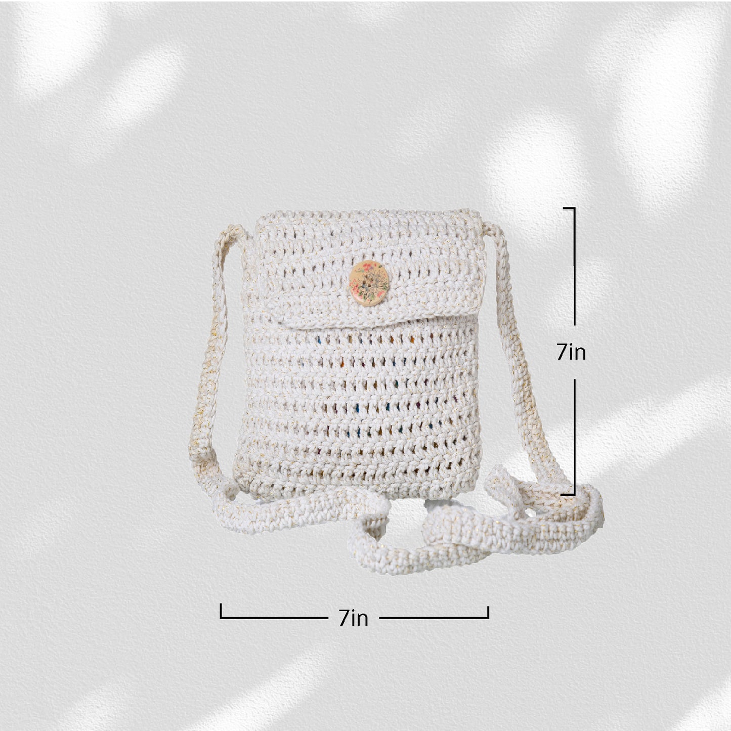 Happy Cultures Pearl White Crocheted Sling Bag