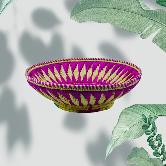 Happy Cultures 'Pink' Floral Moonj Basket
