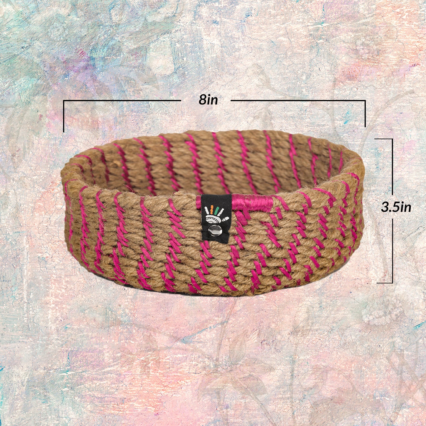 Happy Cultures 'Pink' Jute Braided Basket