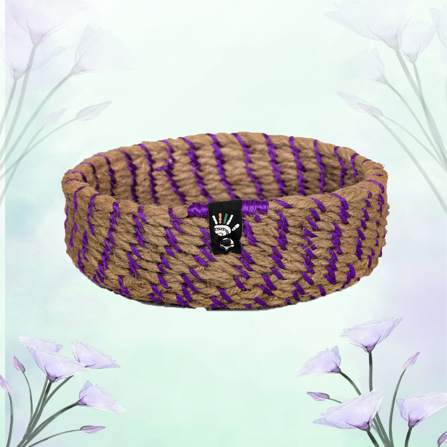 Happy Cultures 'Purple' Jute Braided Basket