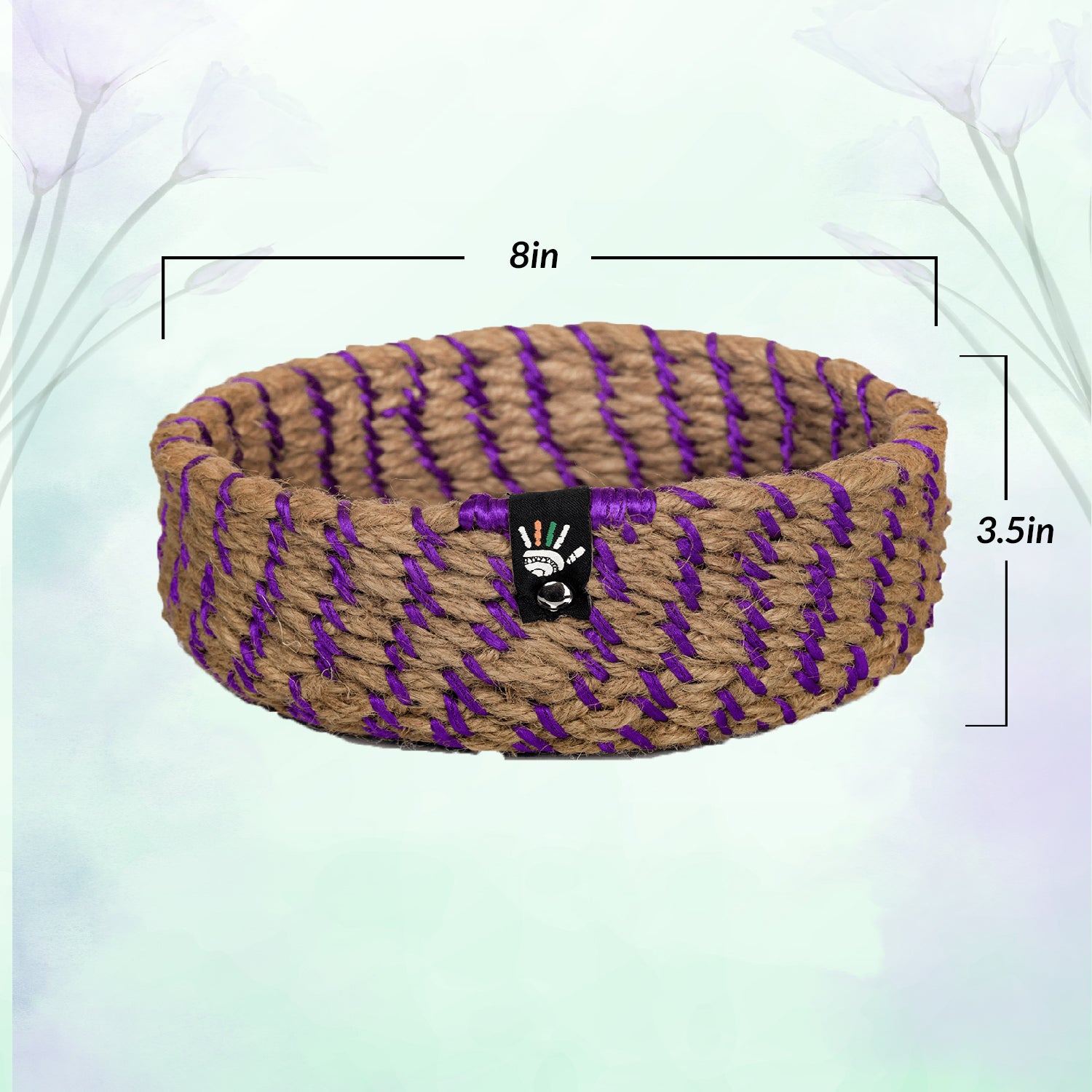 Happy Cultures 'Purple' Jute Braided Basket