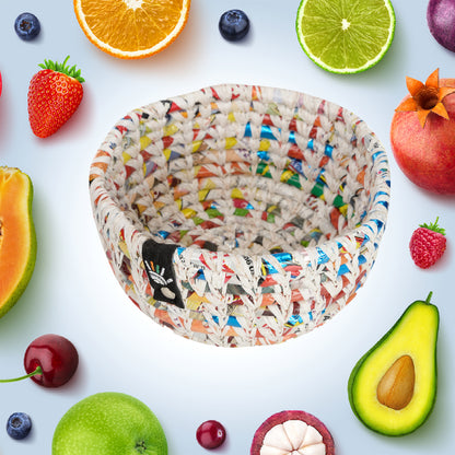 Happy Cultures 'Multicolour' Recycled Wrapper Basket