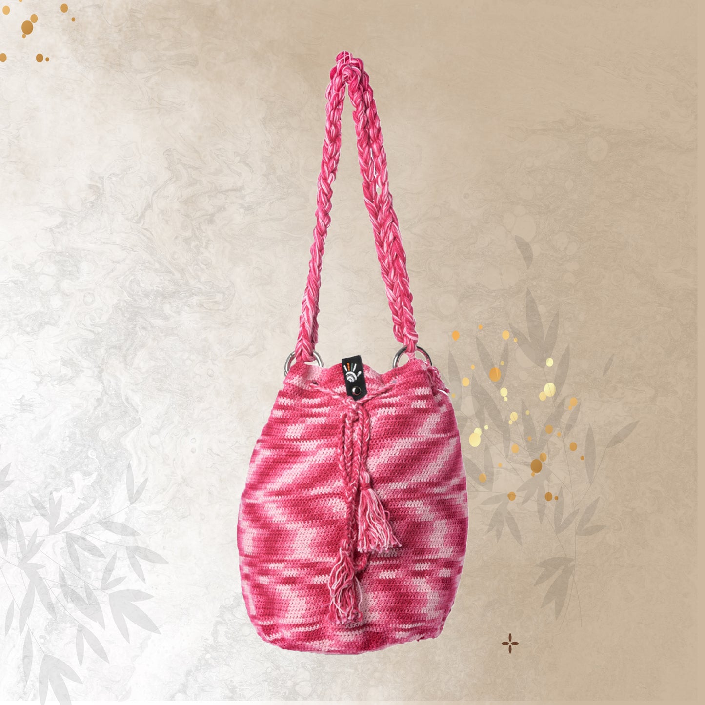Happy Cultures Rose Pink Tassel Potli Bag