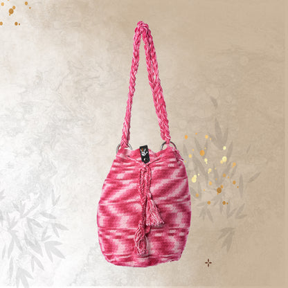 Happy Cultures Rose Pink Tassel Potli Bag