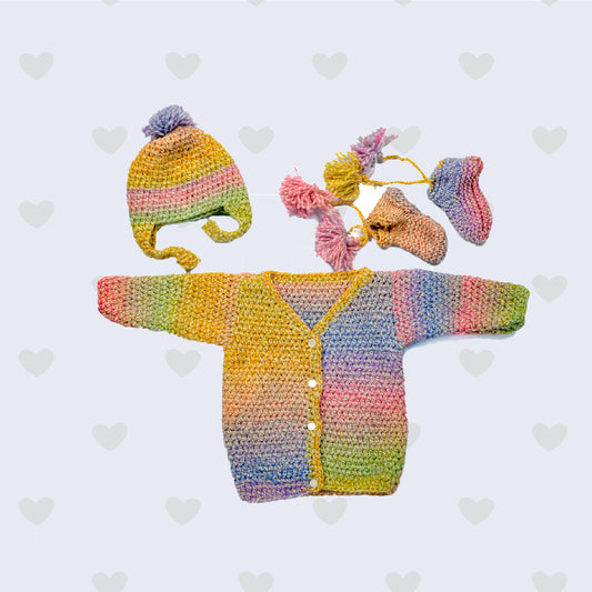 Shaded Yellow Sweater, Sock and Cap Set - Happy Cultures