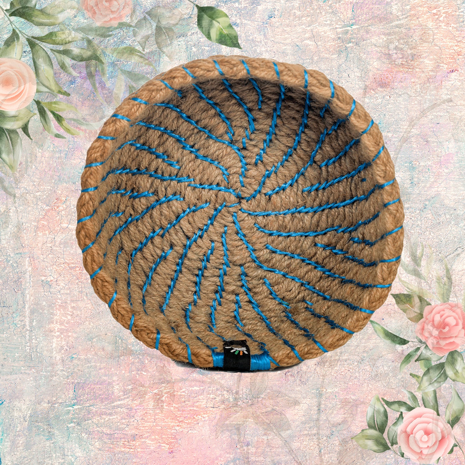 Happy Cultures 'Blue' Jute Braided Basket