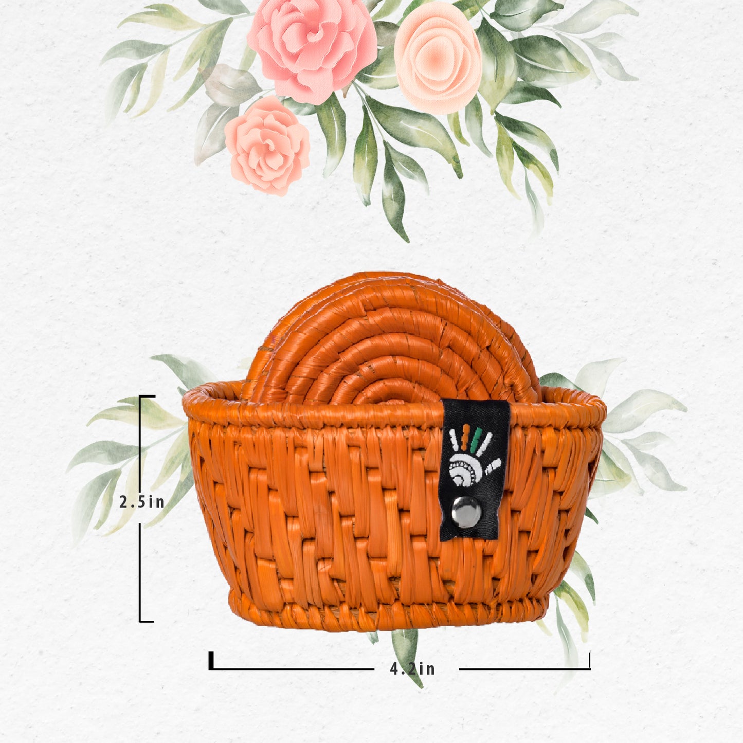 Tangerine Grass Fiber Coaster - Happy Cultures